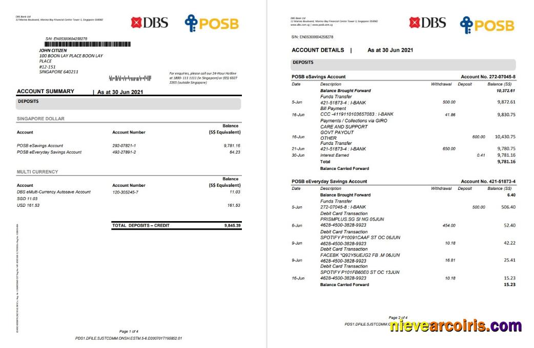 Singapore DBS 4 pages